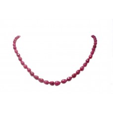 Necklace String Strand Single Line Women Red Ruby Briolette Drop Bead Stone C811